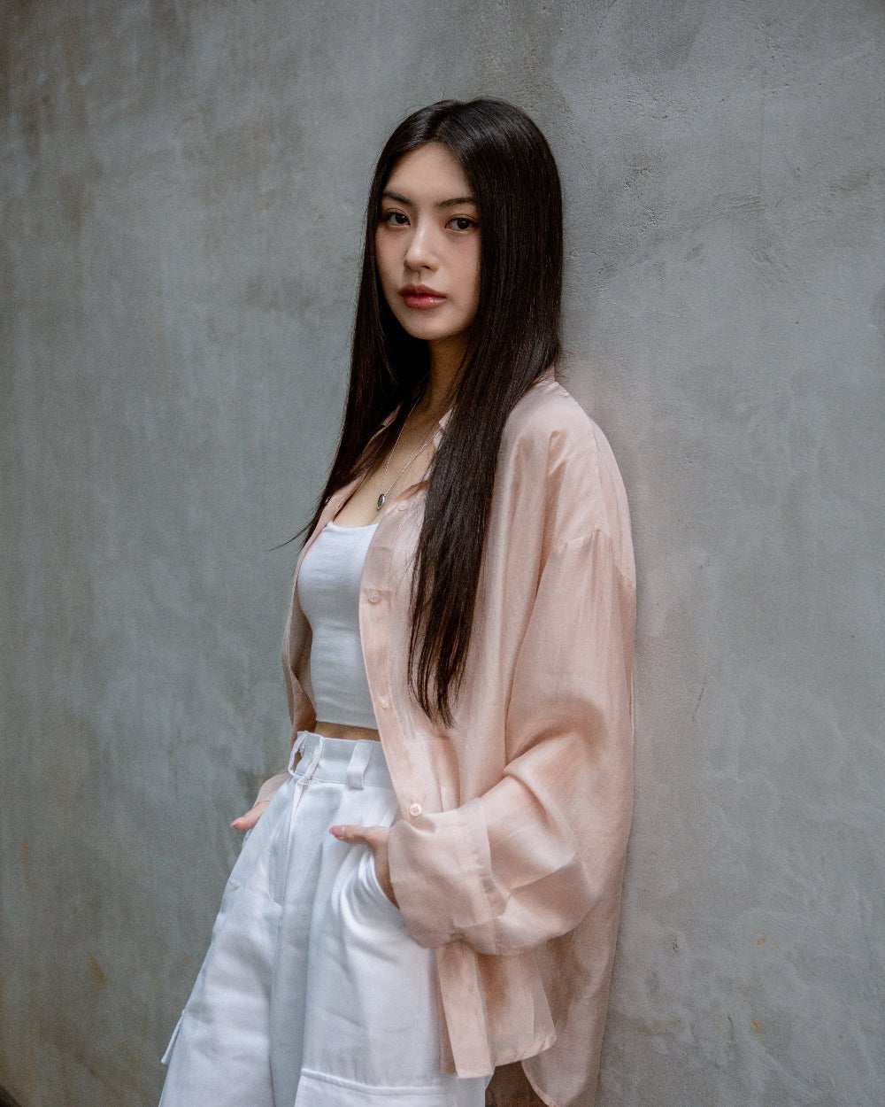 SAERO COLLECTIVE | Malgeun Tencel Shirt | Champagne