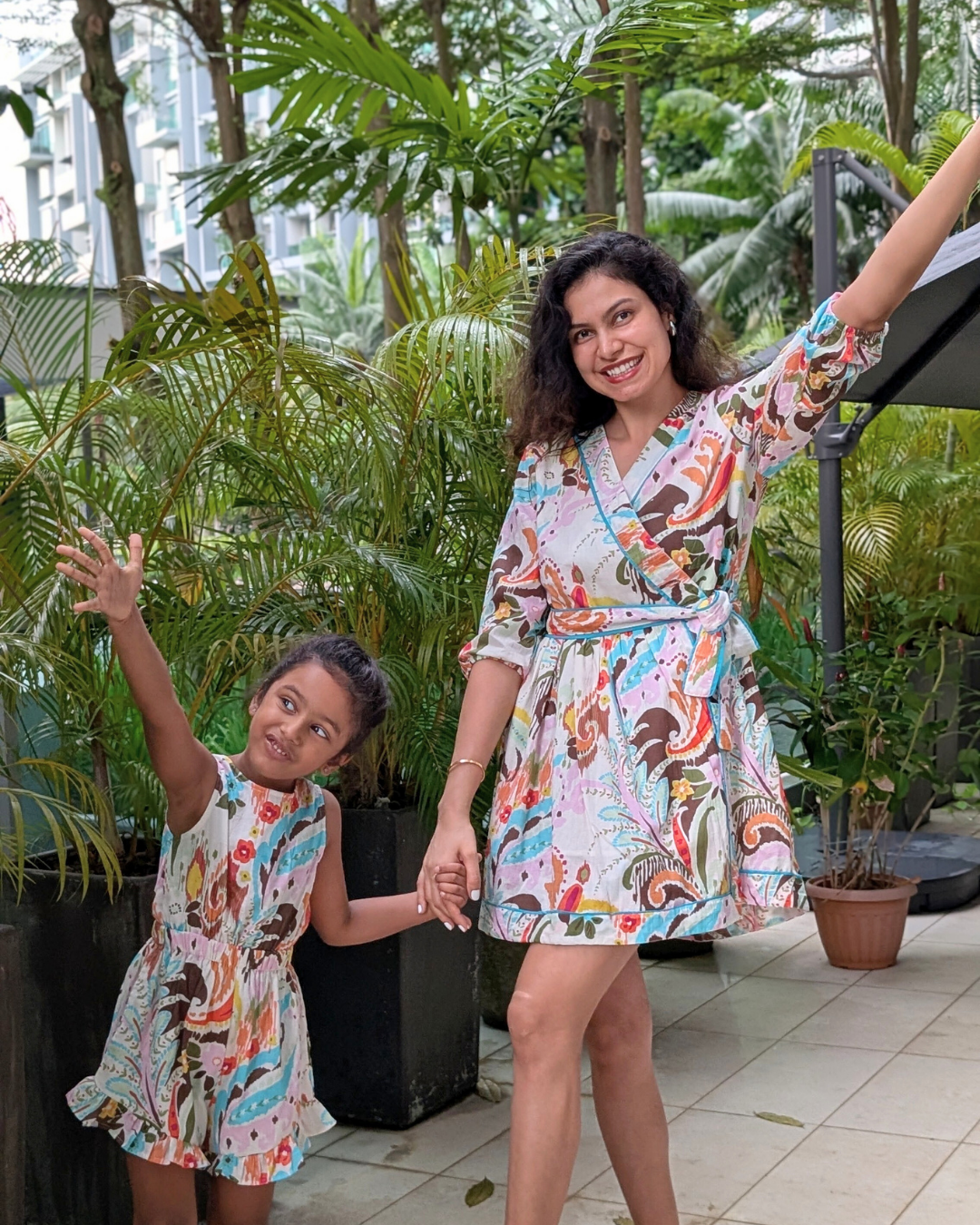 NIMBU | Havana White Unicorn Wrap Dress In Cotton