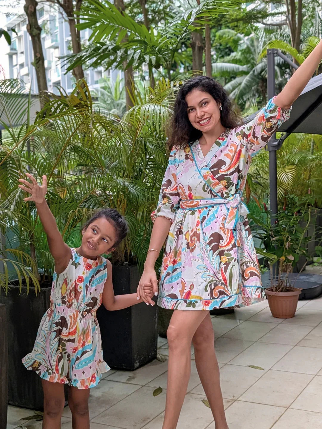 NIMBU | Havana White Unicorn Wrap Dress In Cotton