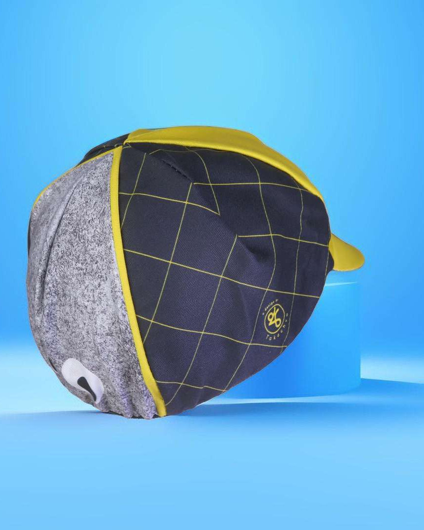 A DESIGN BY TAKACHYA | Cycling Cap - Googly Eyes Checkered Yellow