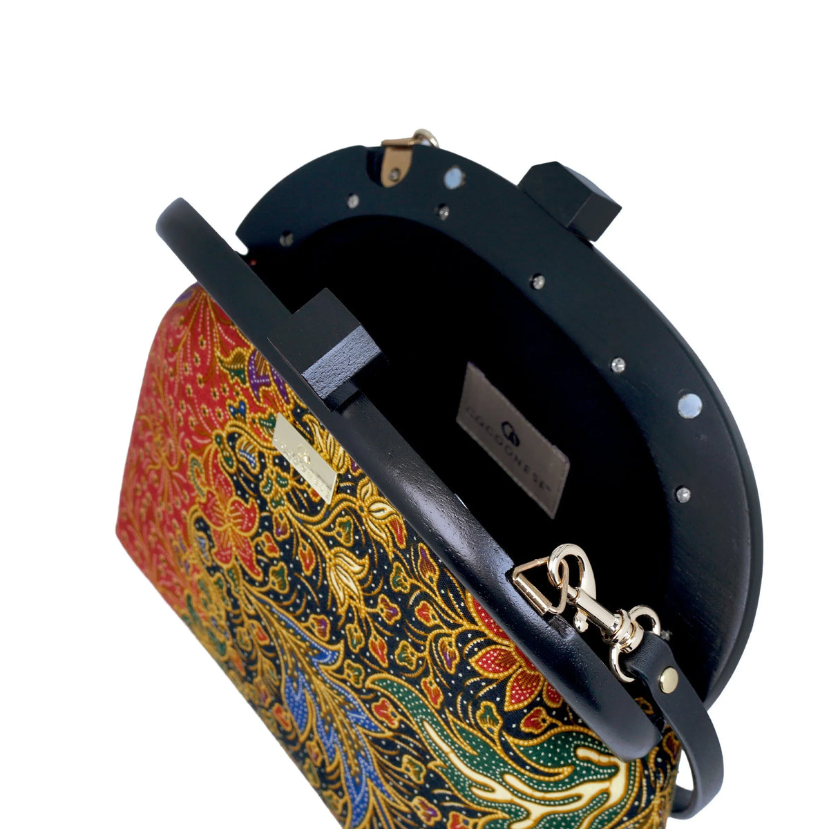 COCOONESE | Round Crossbody Bag With Wooden Frame - Moonlit Garden