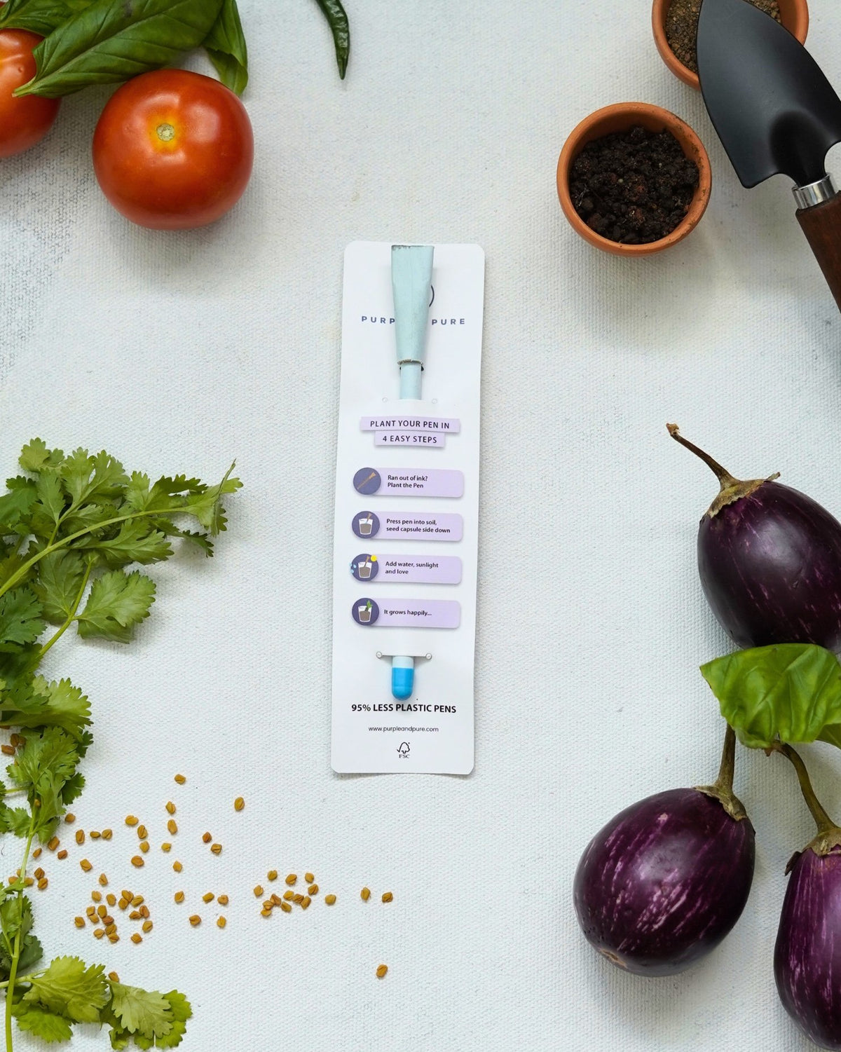 PURPLE AND PURE | Plantable Seed Pens | Brinjal
