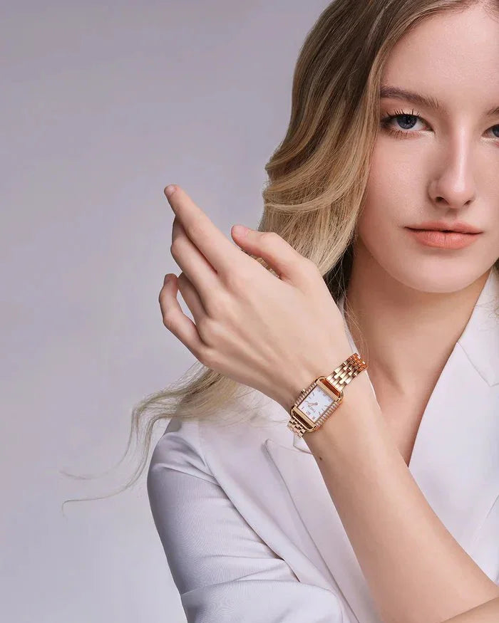 BLACK BY BLUE BRAVE | THCN H· I Eggshell White Dial Rose Gold Bracelet Watch