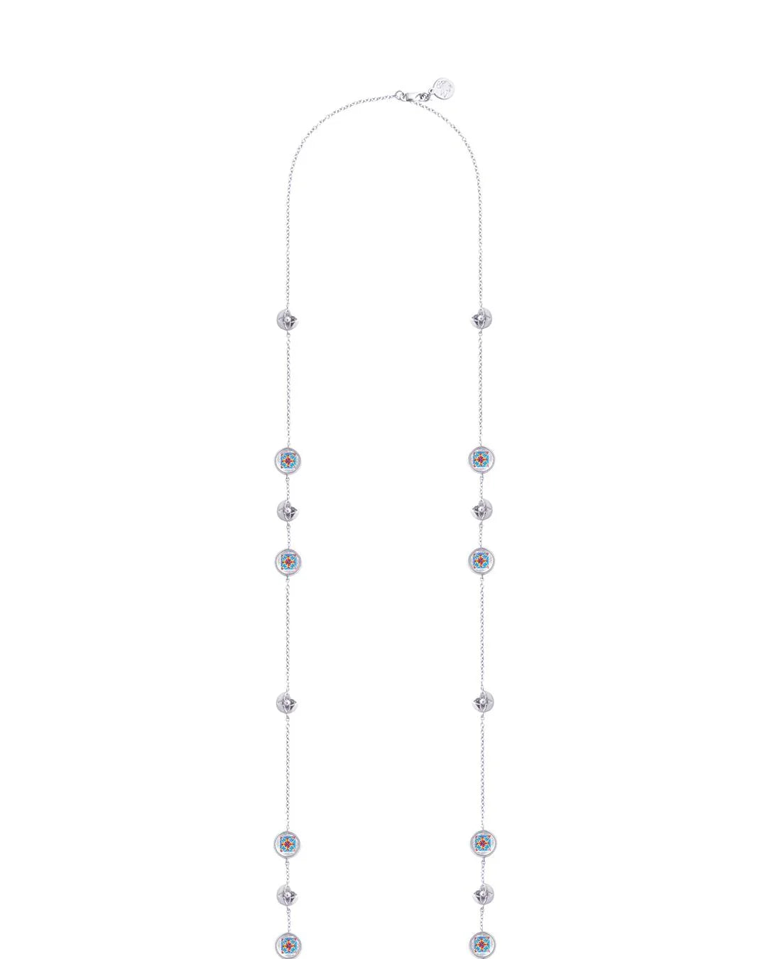 RARE BIRD COLLECTION | Reversible Italian Medallion Long Necklace - Blue