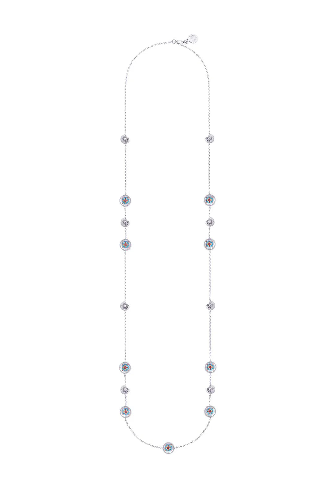 RARE BIRD COLLECTION | Reversible Italian Medallion Long Necklace - Blue