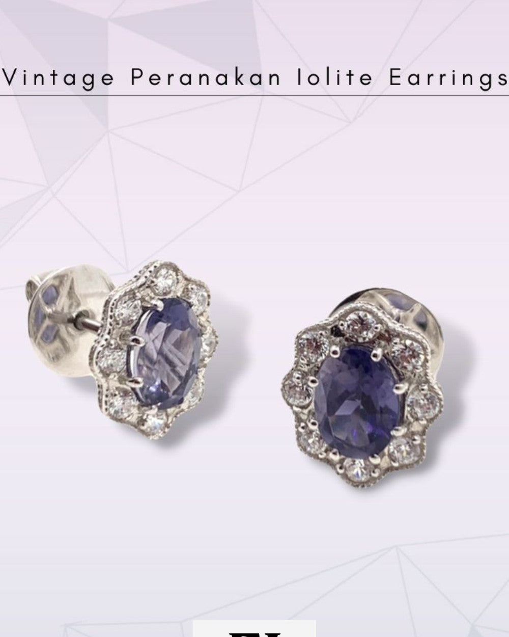 CREATIVE JEWELLERY STUDIO | Peranakan Iolite Earrings by Flin Lee