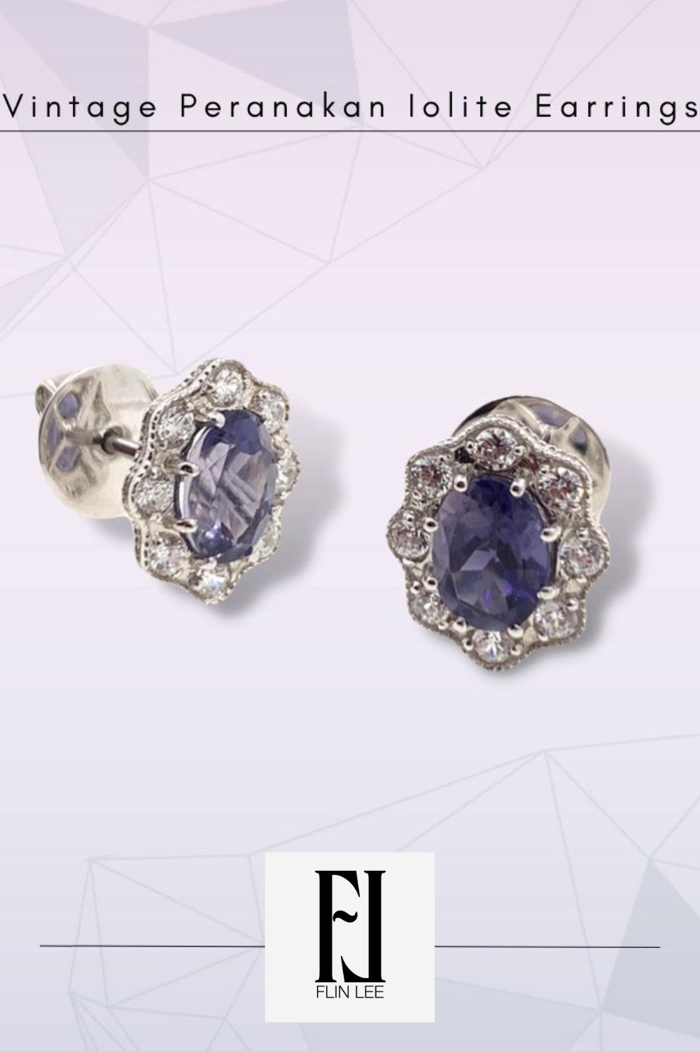 CREATIVE JEWELLERY STUDIO | Peranakan Iolite Earrings by Flin Lee