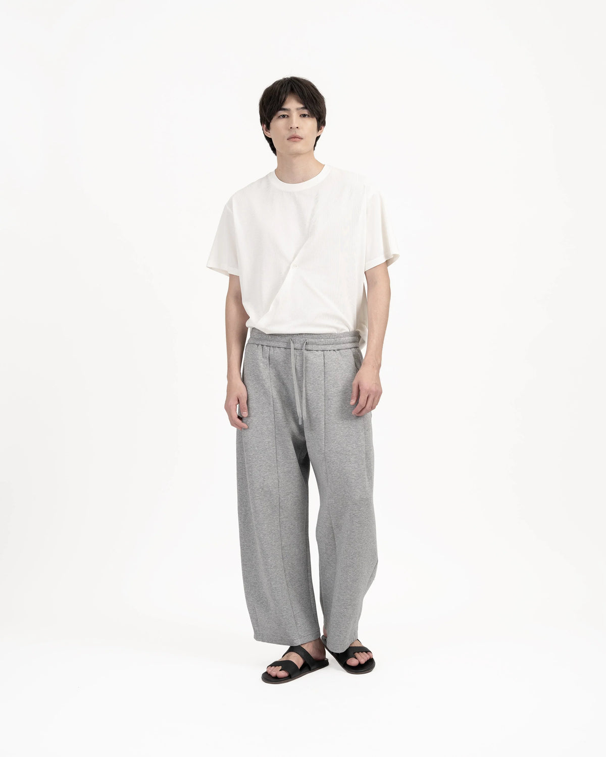 GRAYE | Pleated Sweatpants - Melange Gray