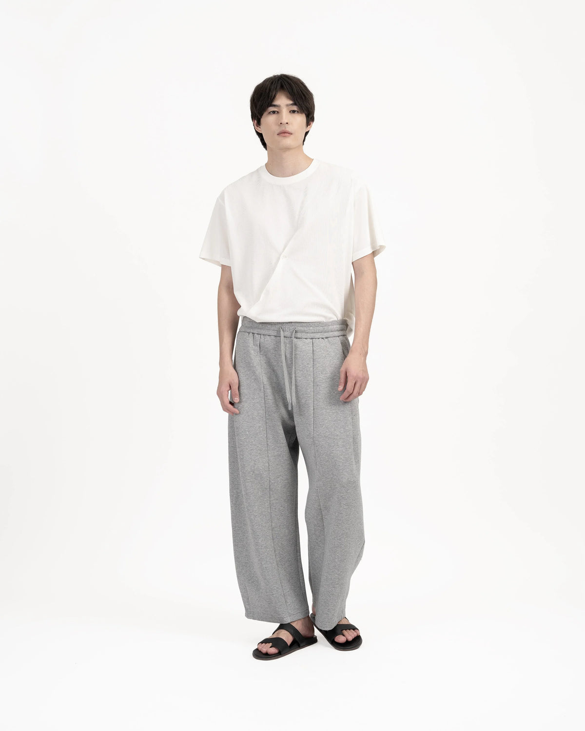 GRAYE | Pleated Sweatpants - Melange Gray