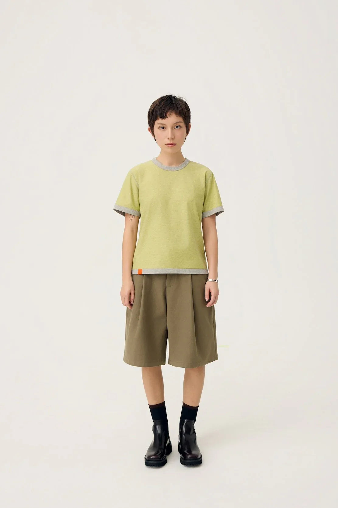 3EIGHTH | Everyday Reversible Tee In Zinc Grey & Lemon Fizz