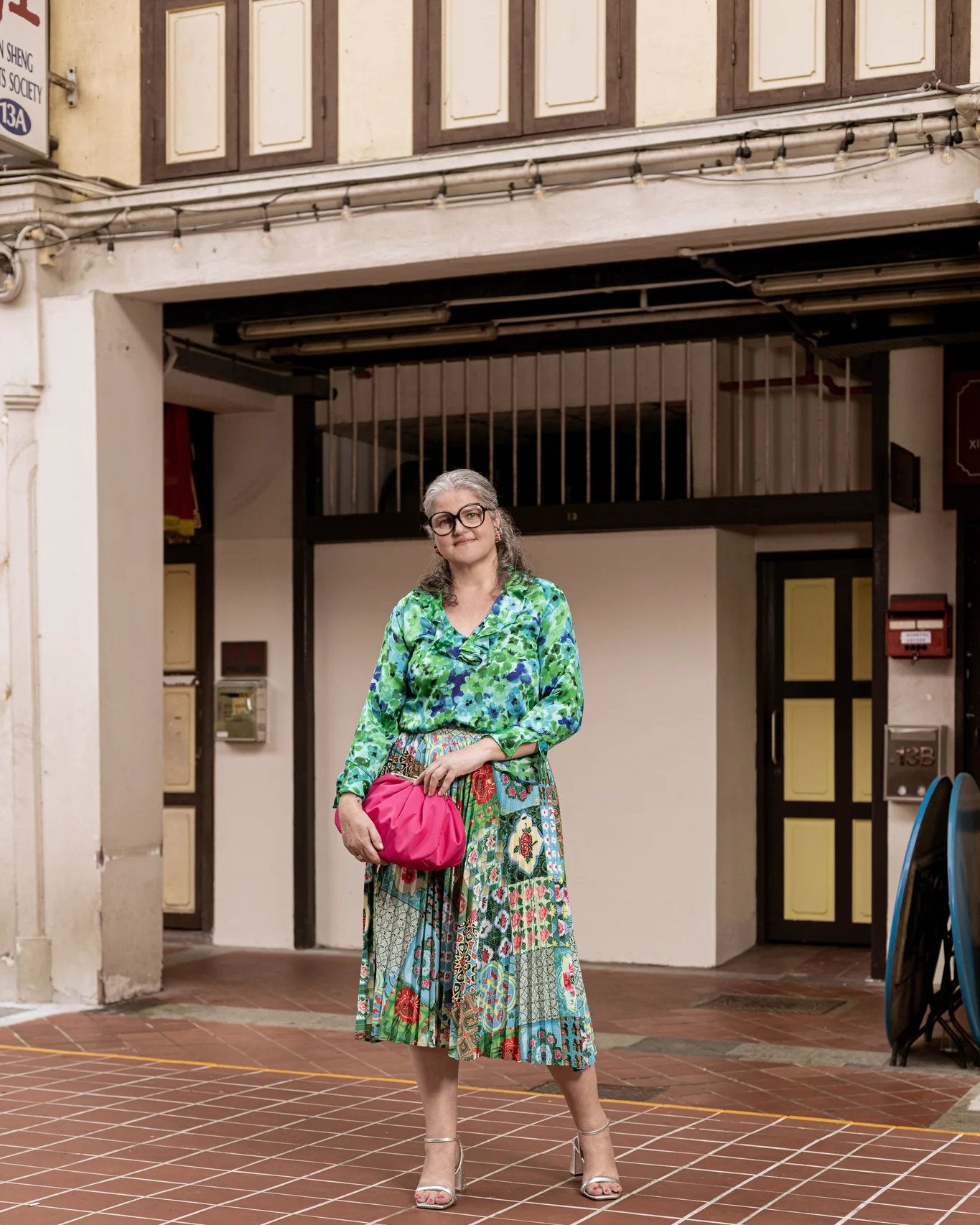 PHOTO PHACTORY | Peranakan Pleated Midi Skirt | Emerald