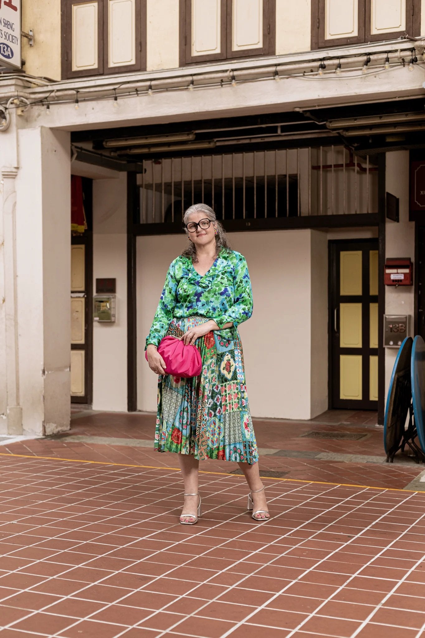 PHOTO PHACTORY | Peranakan Pleated Midi Skirt | Emerald