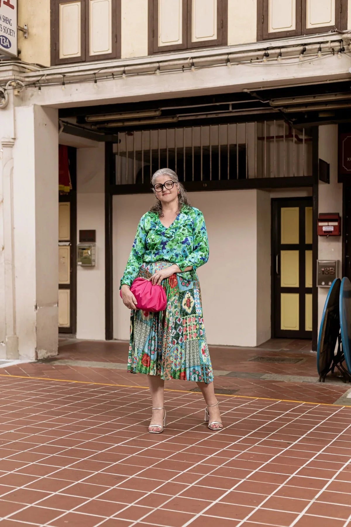 PHOTO PHACTORY | Peranakan Pleated Midi Skirt | Emerald