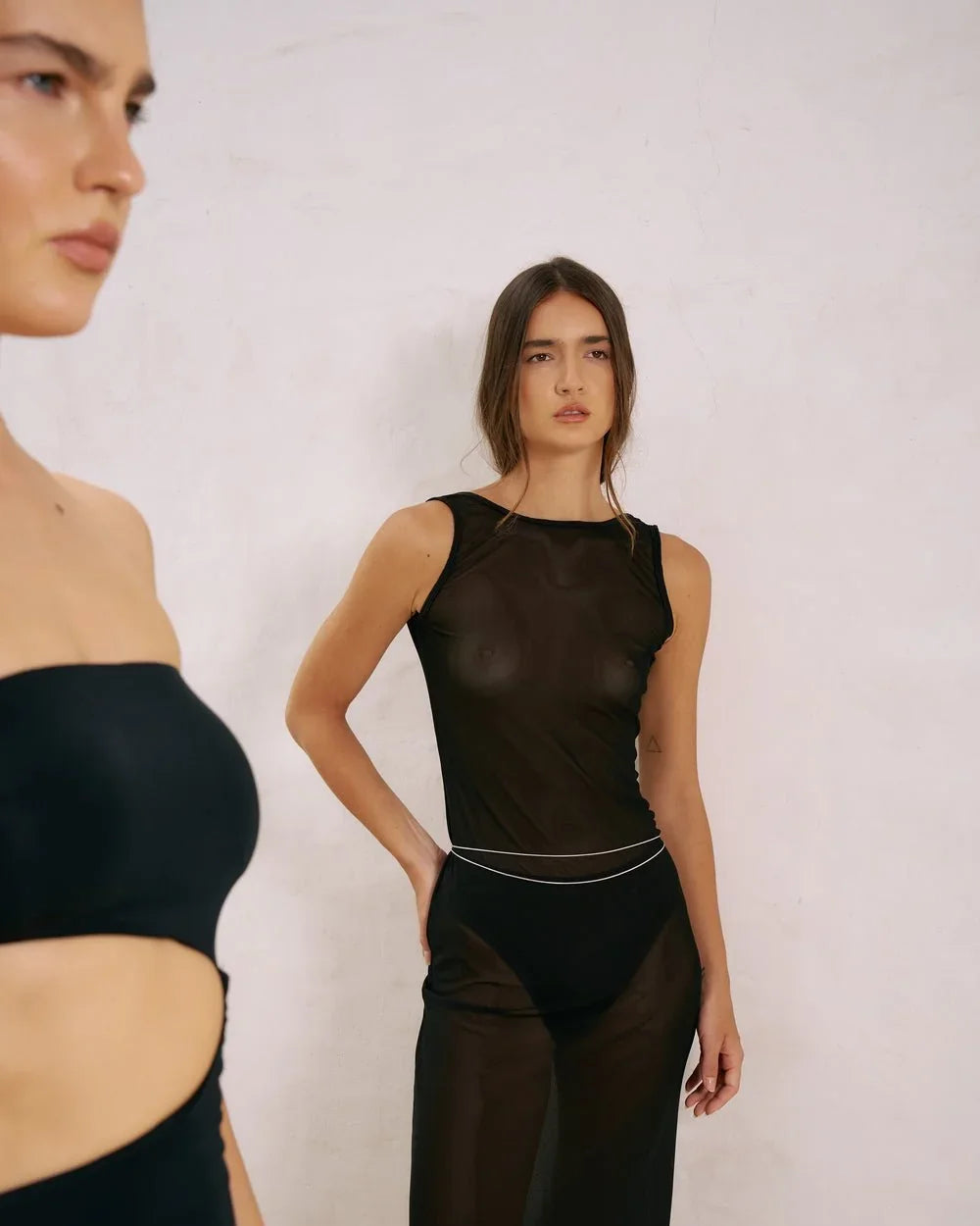 HÁI THE LABEL | Second Skin | Sheer Mesh Backless Dress | Onyx Black
