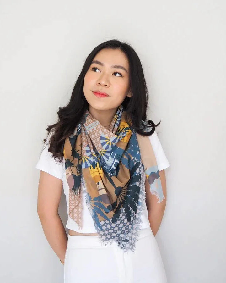 BINARY STYLE | Enchanted Kampong Glam 115x115cm Square Scarf