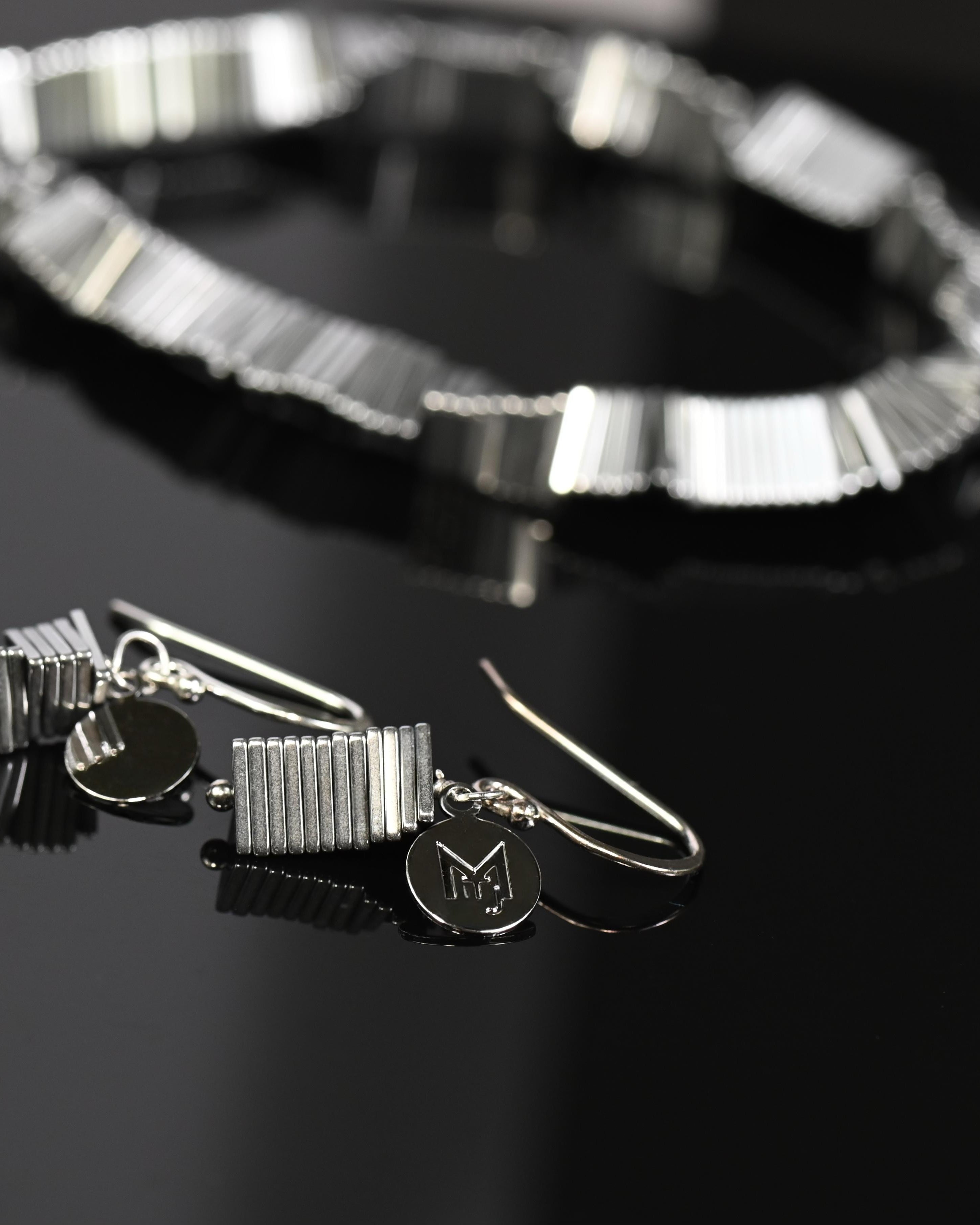 MARILYN TAN JEWELLERY | Electric Kinetic Hematite Hook Earrings