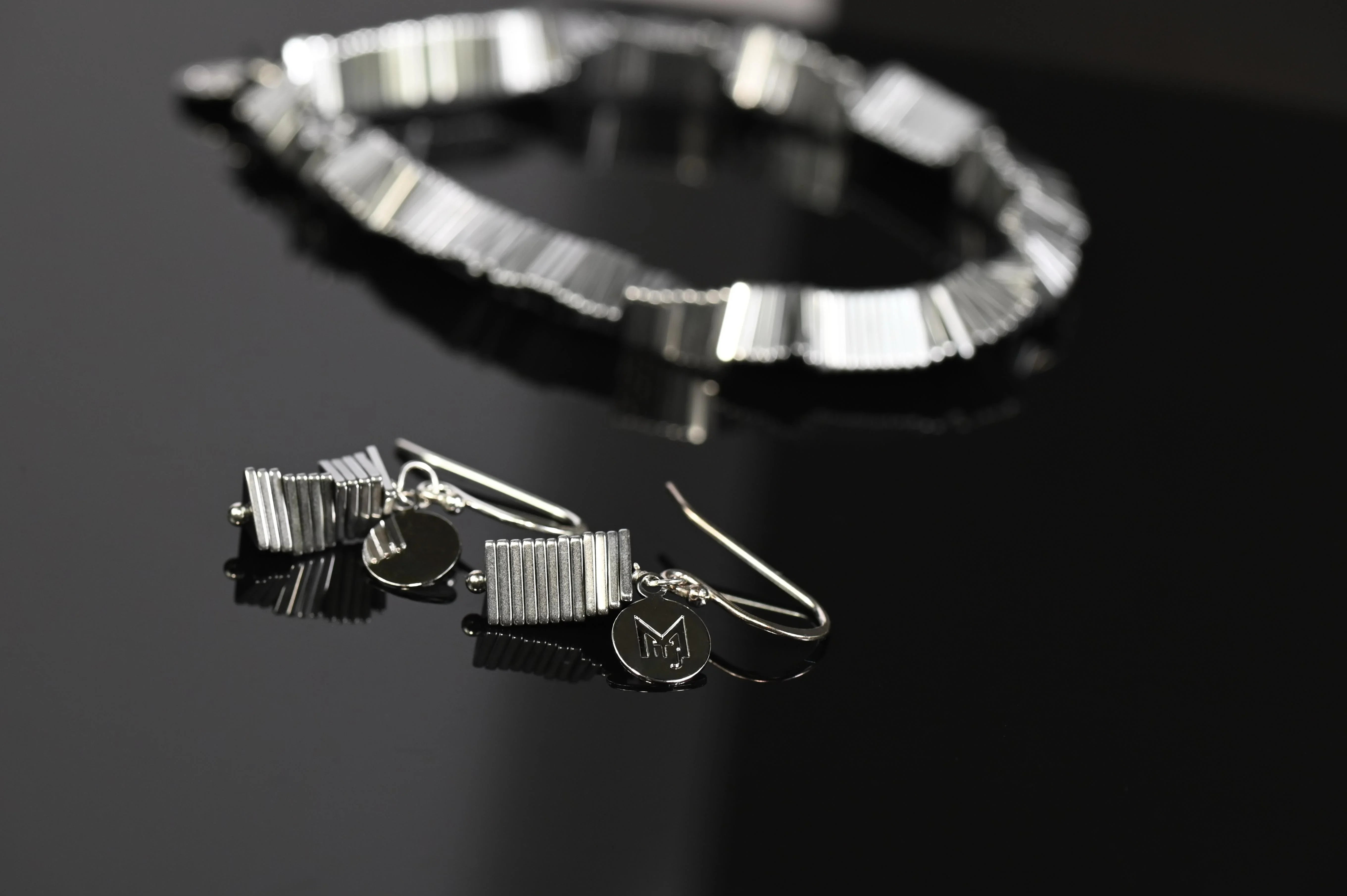 MARILYN TAN JEWELLERY | Electric Kinetic Hematite Hook Earrings