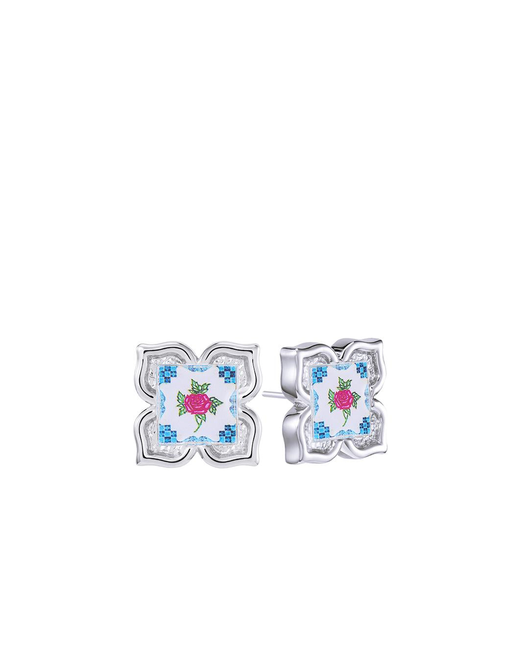 RARE BIRD COLLECTION | Peranakan Floral Stud - Flora Rose