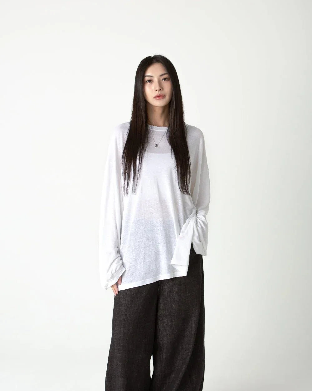 SAERO COLLECTIVE | Myeon Long Sleeve Top | White