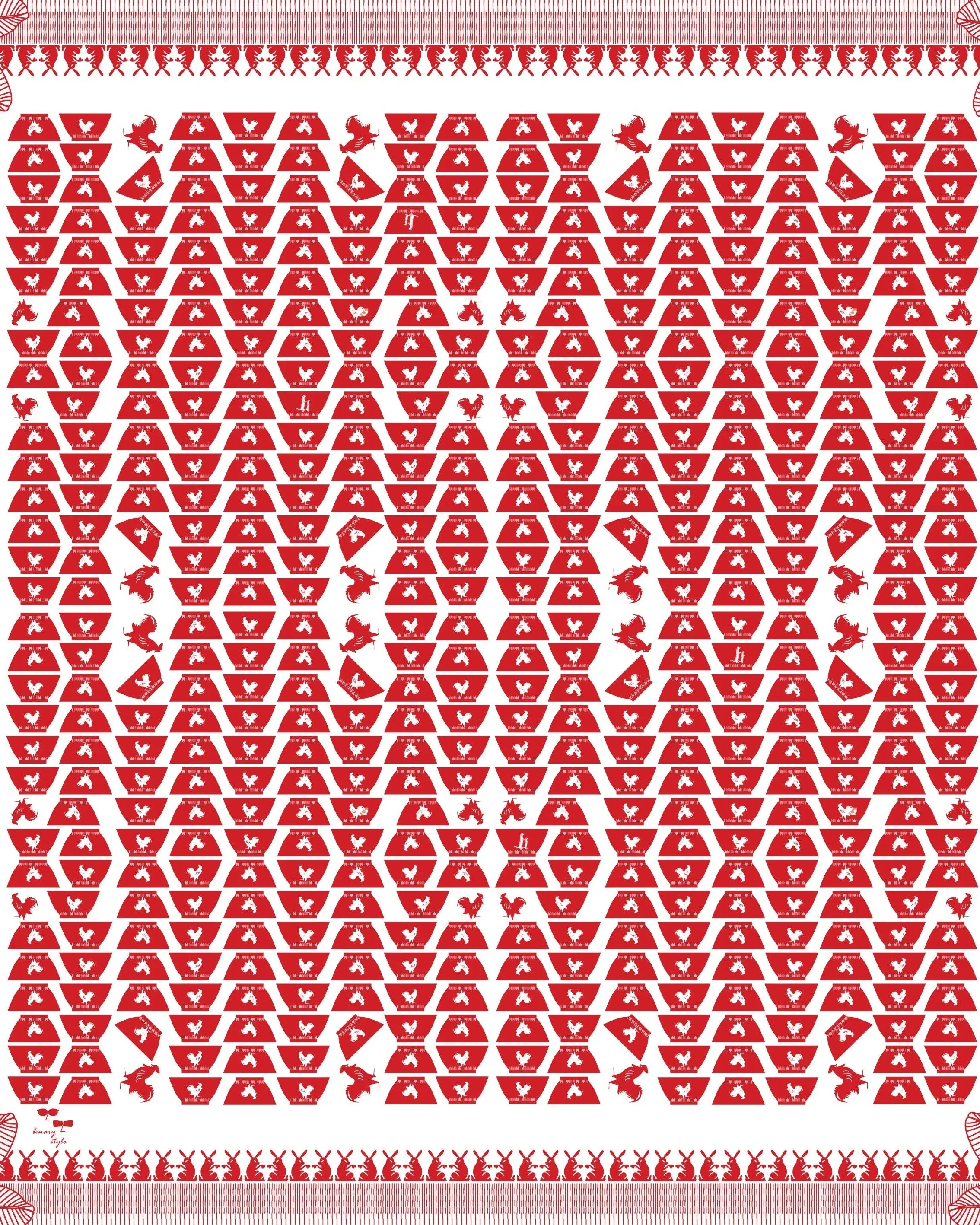 BINARY STYLE | Taste of Nostalgia 115x115cm Square Scarf