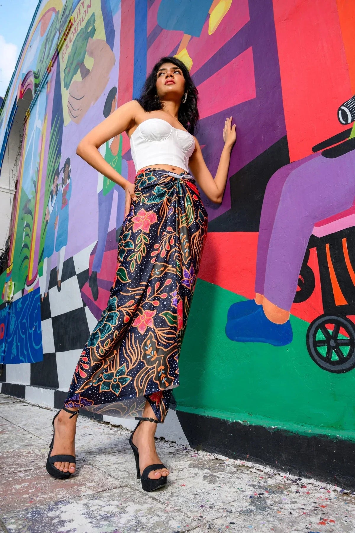 PHOTO PHACTORY | Jiwas Wrap Skirt | Singapore Girl Skirt | Black