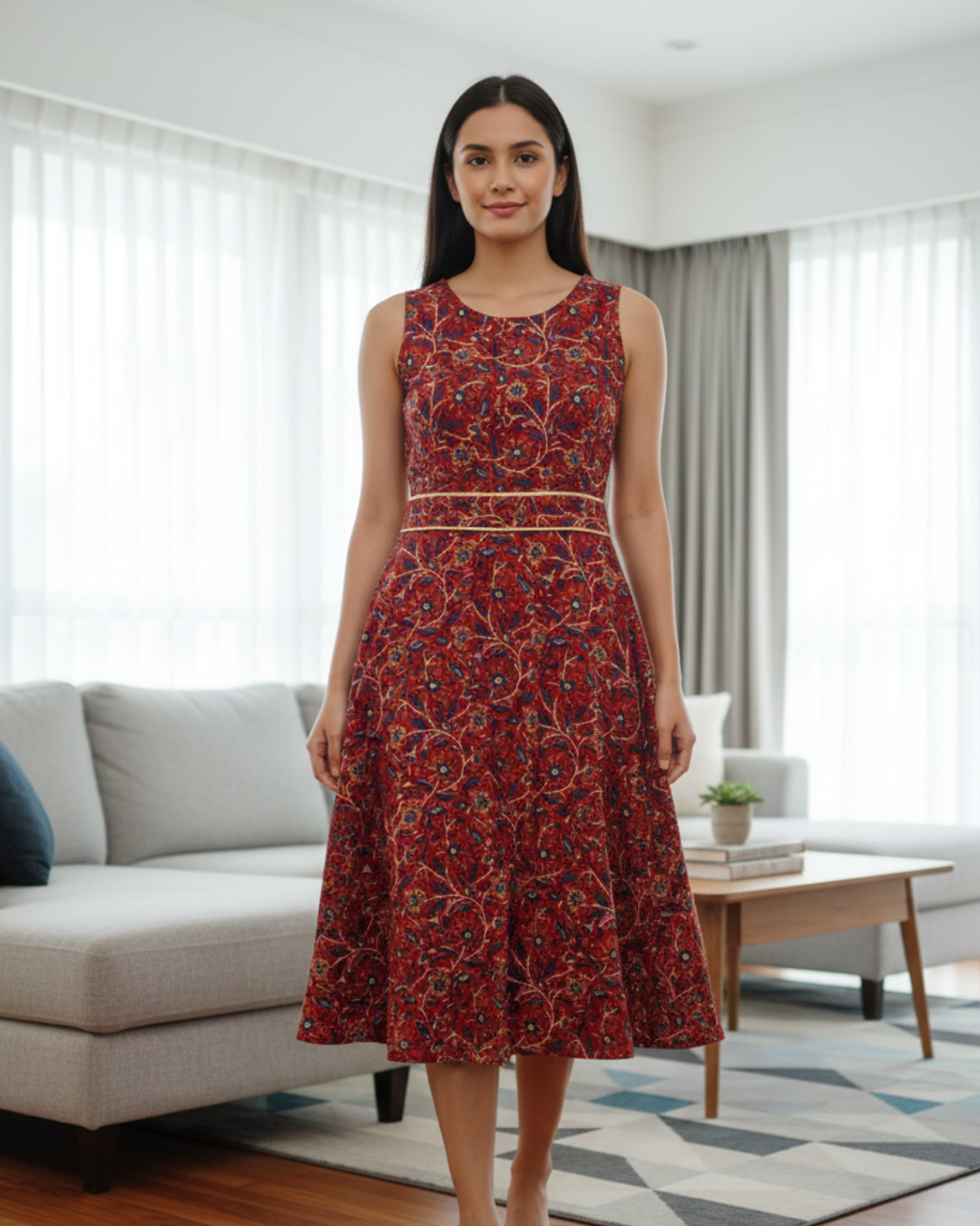 NIMBU | Elena Women's Flowy Dress With Belt