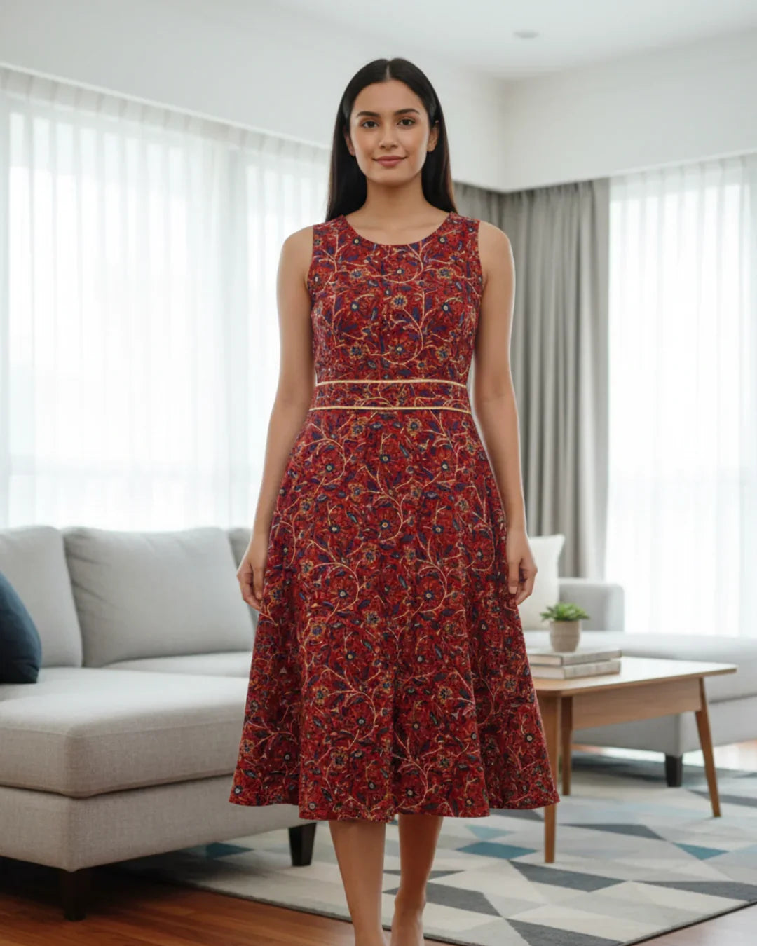 NIMBU | Elena Women's Flowy Dress With Belt