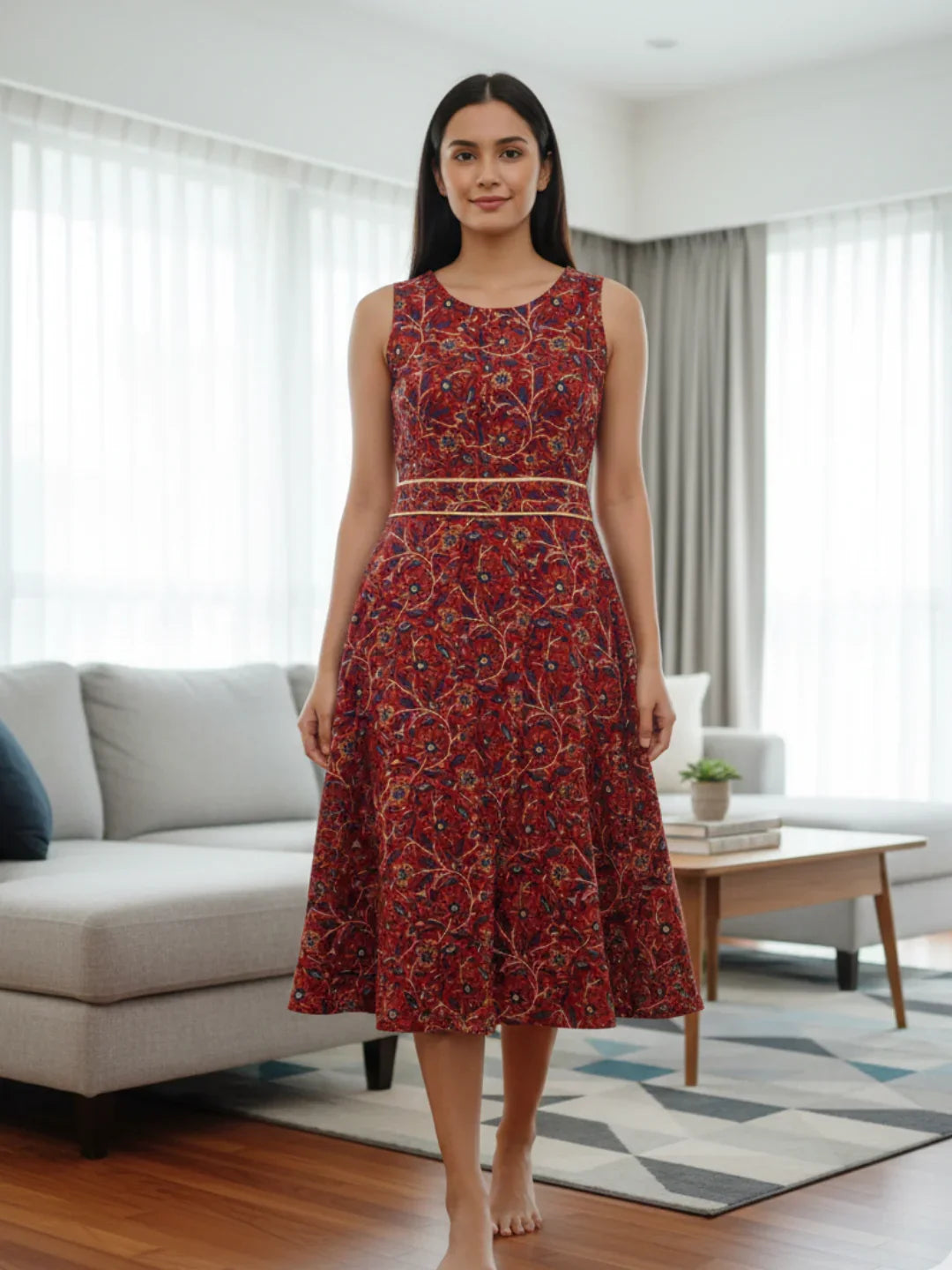 NIMBU | Elena Women's Flowy Dress With Belt