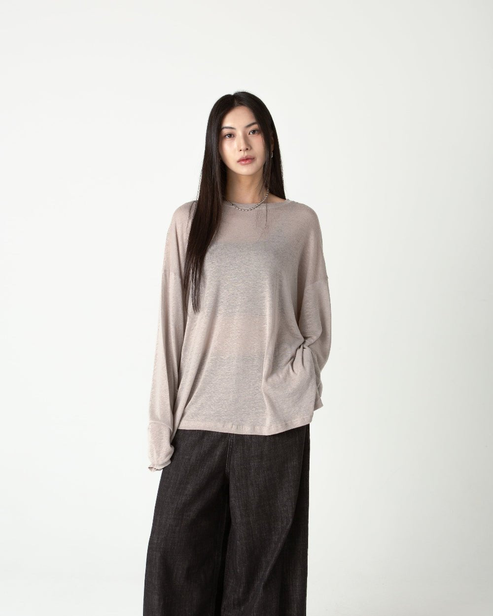 SAERO COLLECTIVE | Myeon Long Sleeve Top | Pink Beige