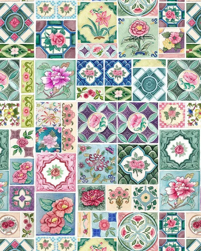 SINGLAPA | Peranakan Tiles Pocket Square