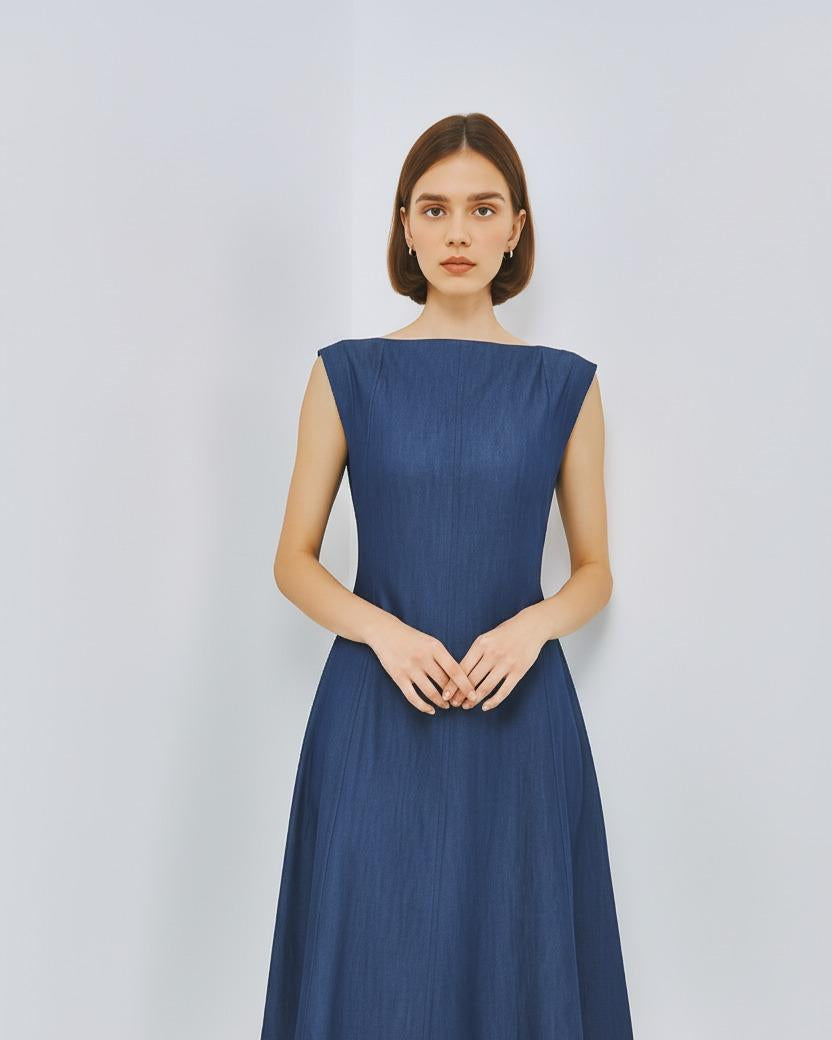 CAELI ECO LUXE | Low Back Denim Dress