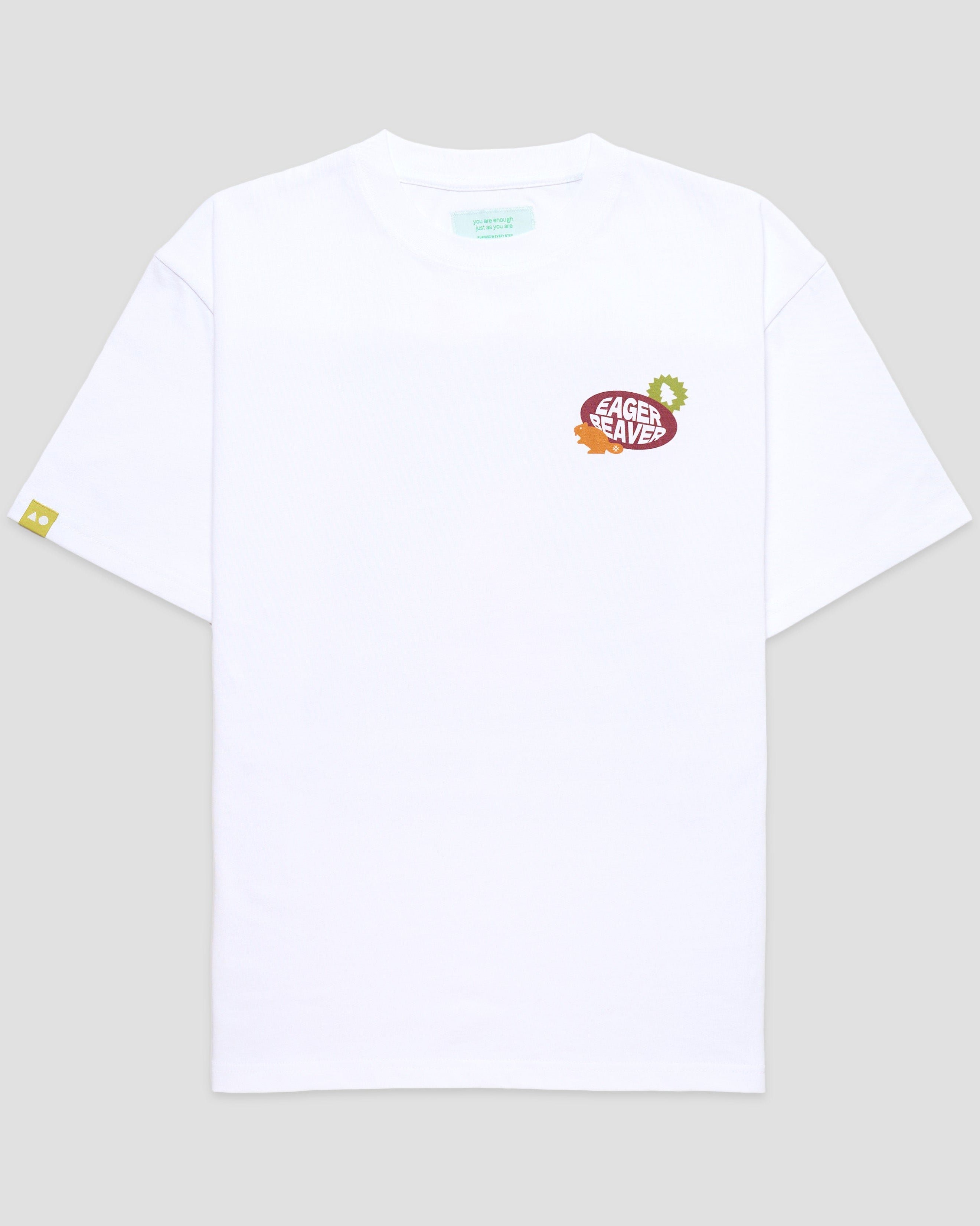 TALKING TOES | Eager Beaver Oversized Tee | White