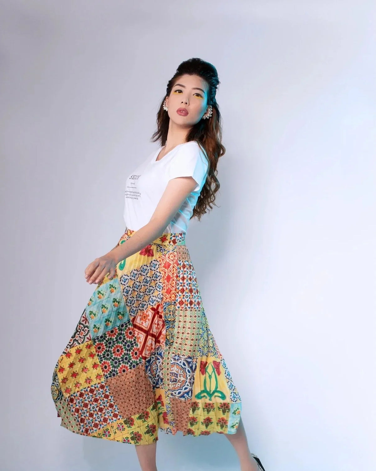 PHOTO PHACTORY | Peranakan Pleated Midi Skirt | Tuscany