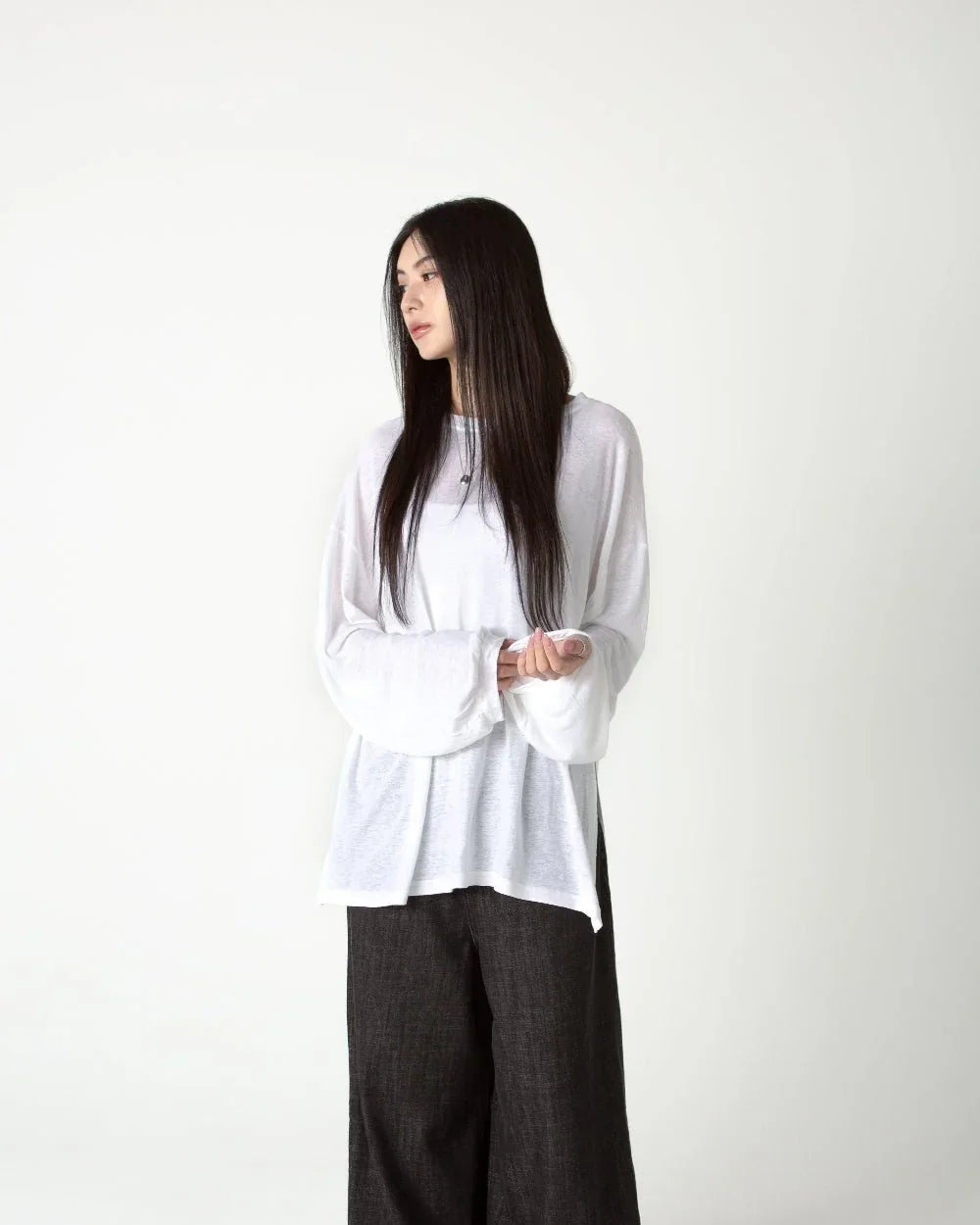 SAERO COLLECTIVE | Myeon Long Sleeve Top | White