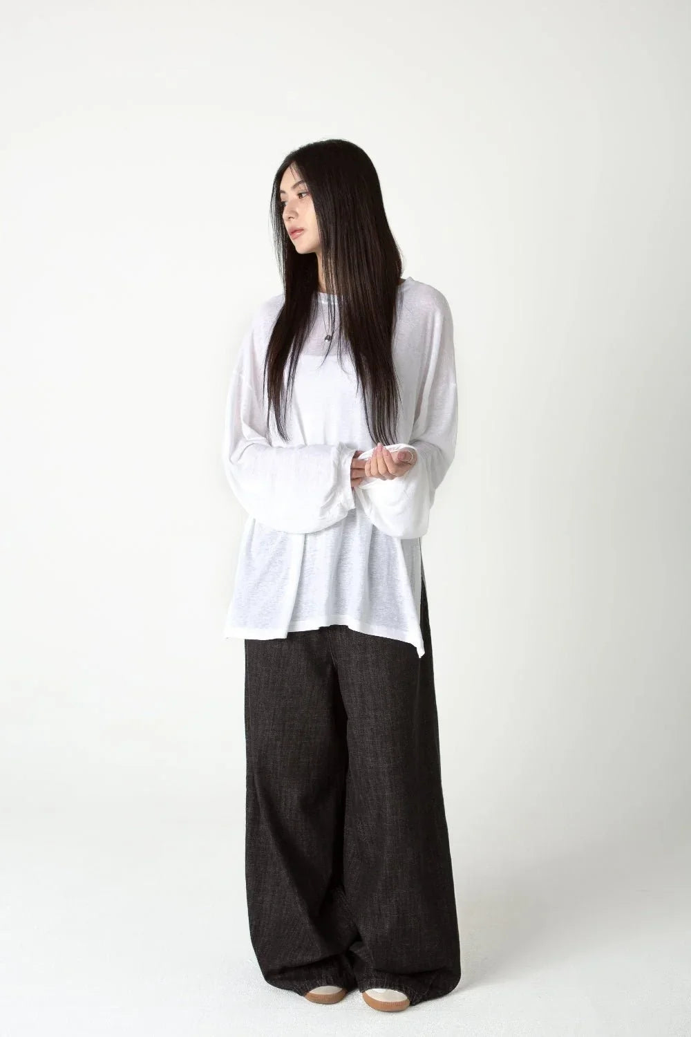 SAERO COLLECTIVE | Myeon Long Sleeve Top | White