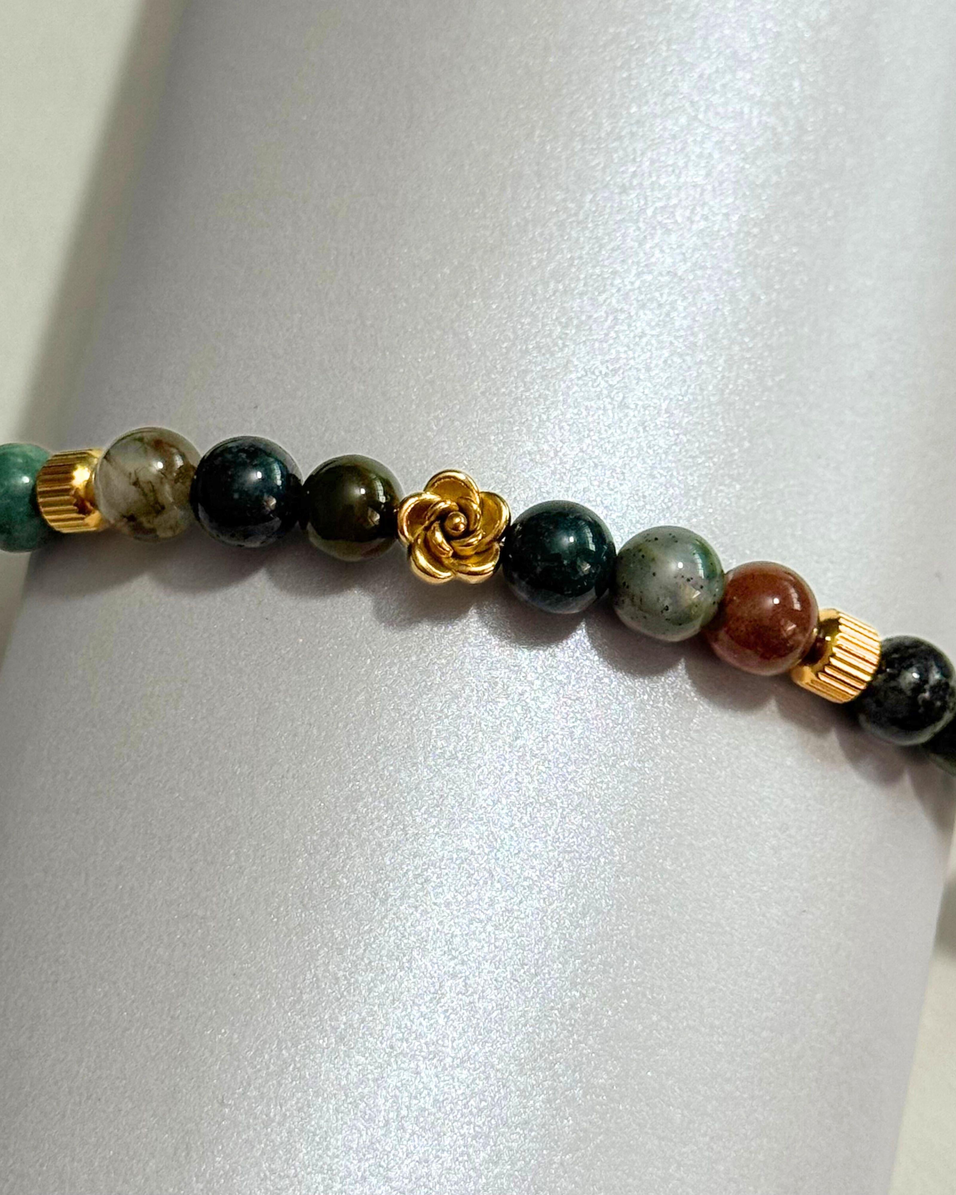 THE ANTECEDENT STORE | B - Growth & Grace Green Agate Flower Bracelet