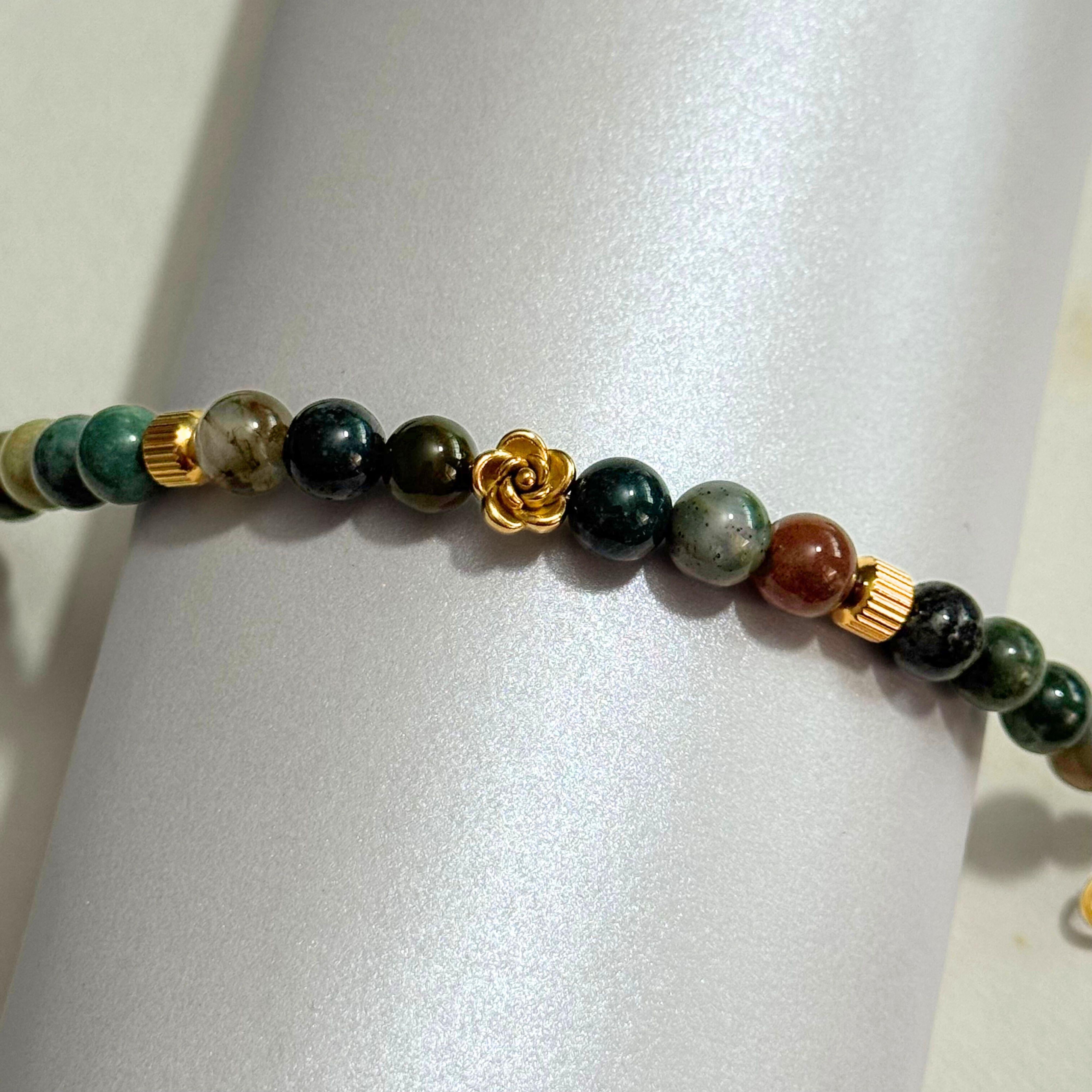 THE ANTECEDENT STORE | B - Growth & Grace Green Agate Flower Bracelet