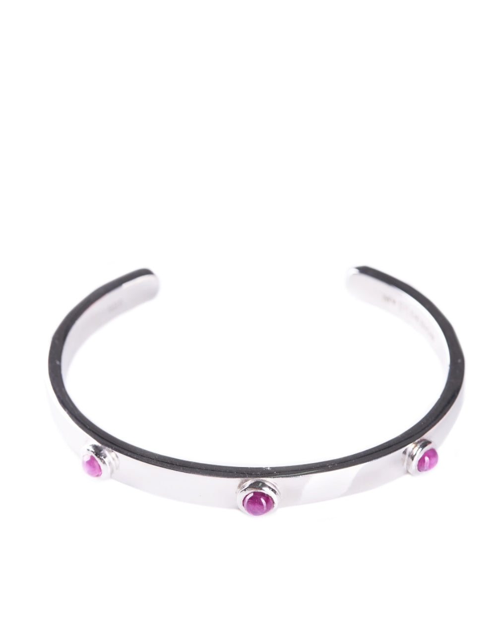 CREATIVE JEWELLERY STUDIO | Burmese Pinkish Ruby, Rhodium Plated Silver Cuff by Design of Gems