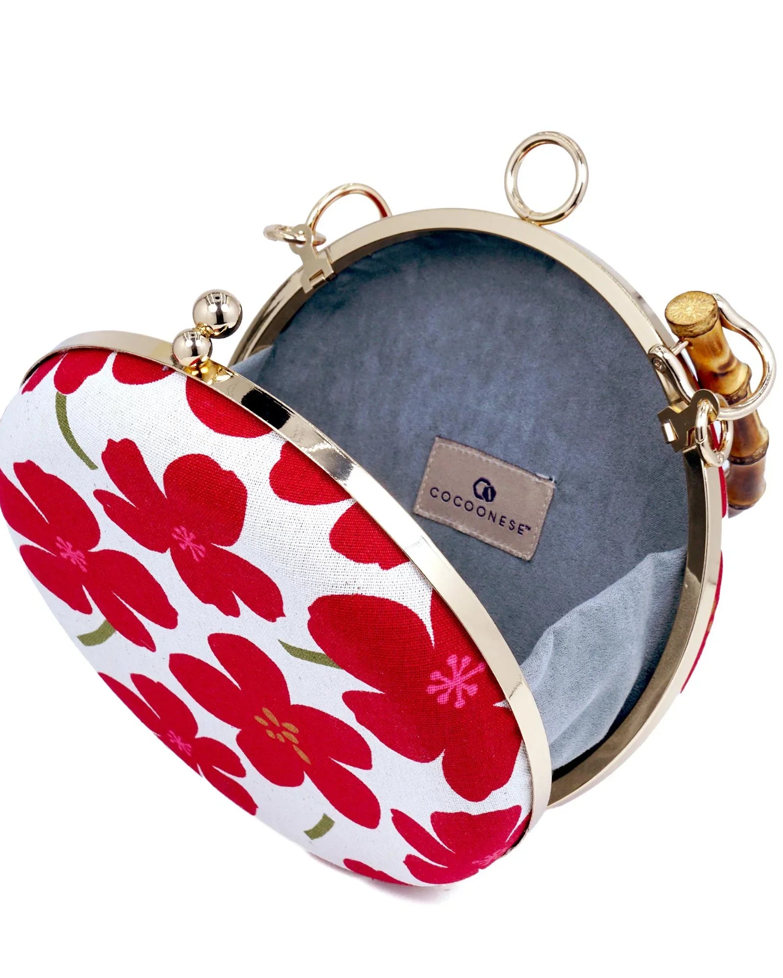COCOONESE | Round Hard Case Bamboo Handle Bag
