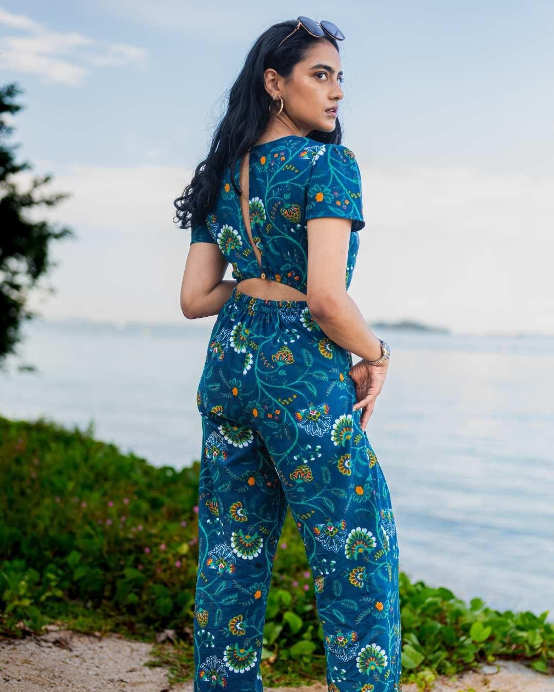 NIMBU | Calypso Women's Jumpsuit In Forest Blue