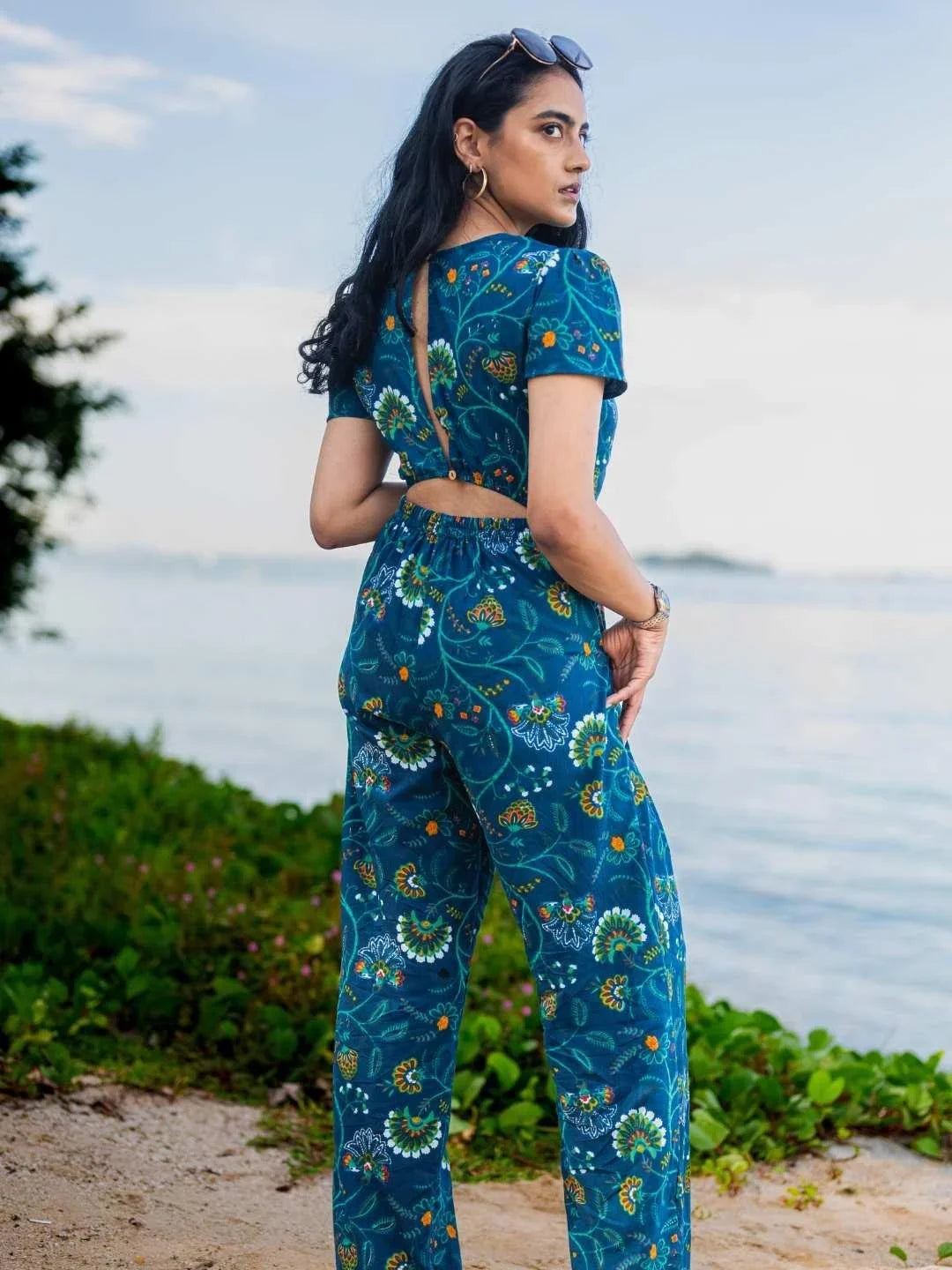 NIMBU | Calypso Women's Jumpsuit In Forest Blue