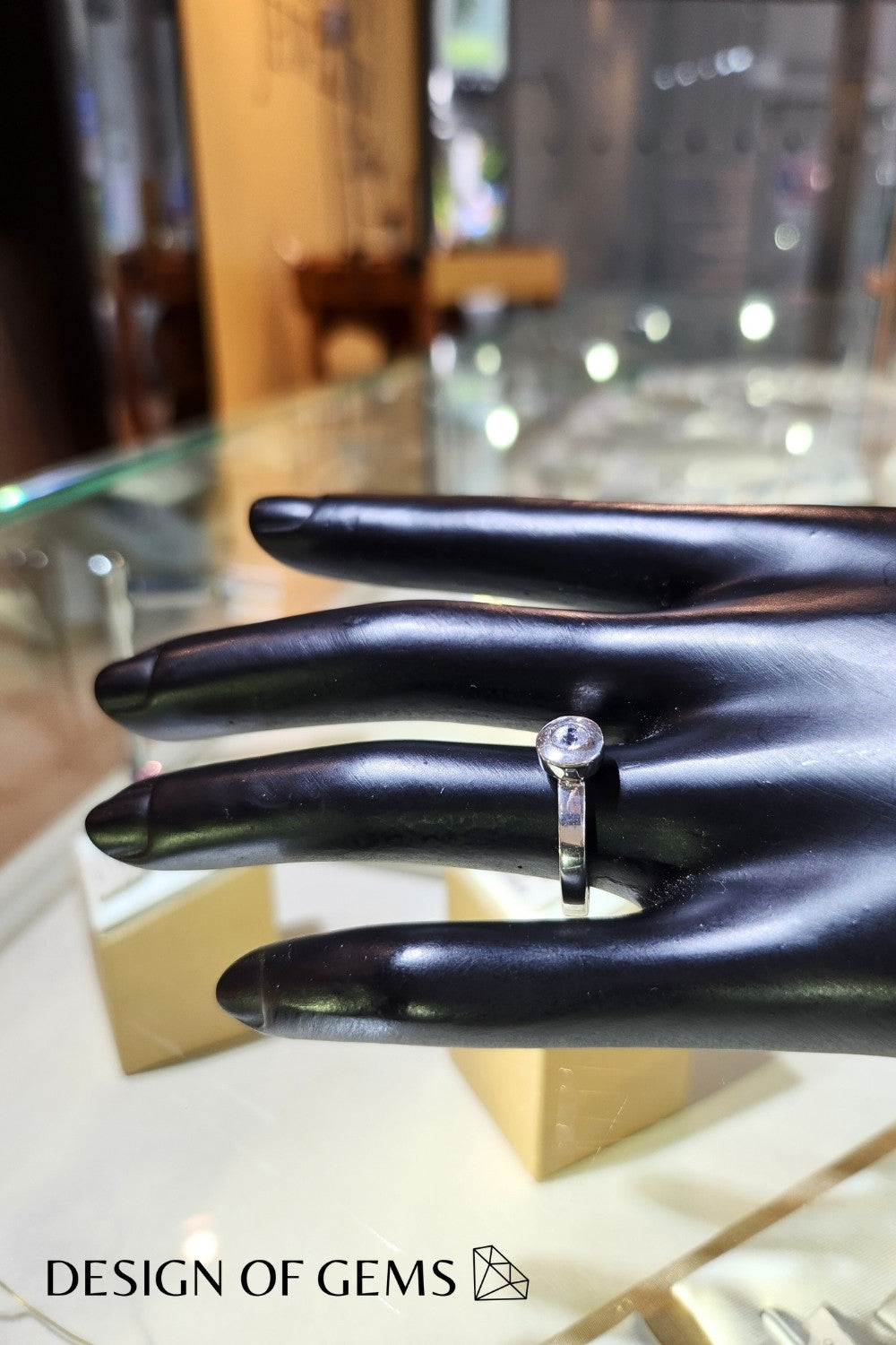 CREATIVE JEWELLERY STUDIO | Burmese White Sapphire, Rhodium Plated Silver Ring by Design of Gems