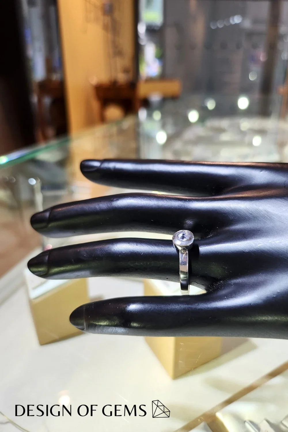 CREATIVE JEWELLERY STUDIO | Burmese White Sapphire, Rhodium Plated Silver Ring by Design of Gems