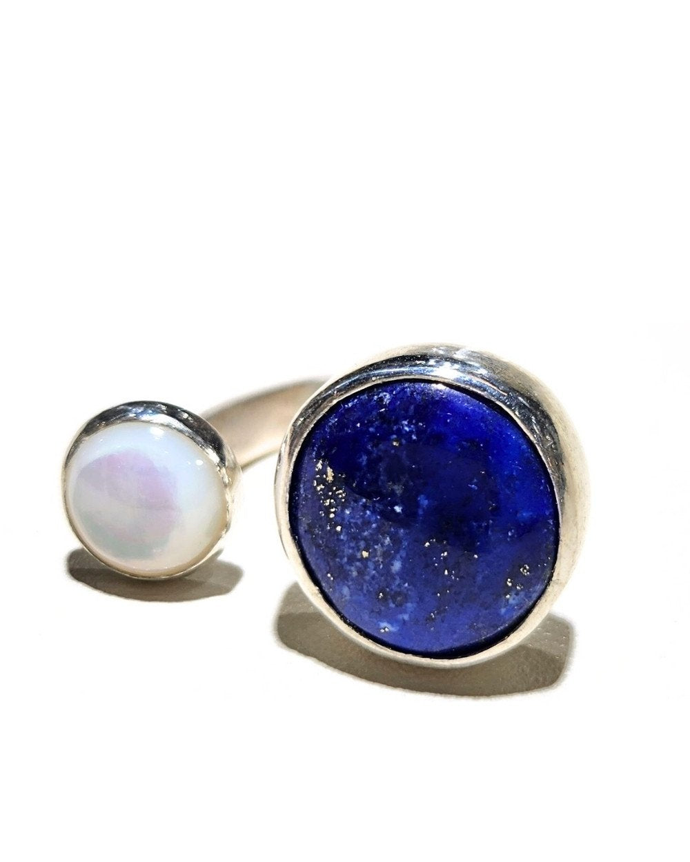 CREATIVE JEWELLERY STUDIO | Lapis Lazuli & Mother of Pearl Bubble Ring by Design of Gems
