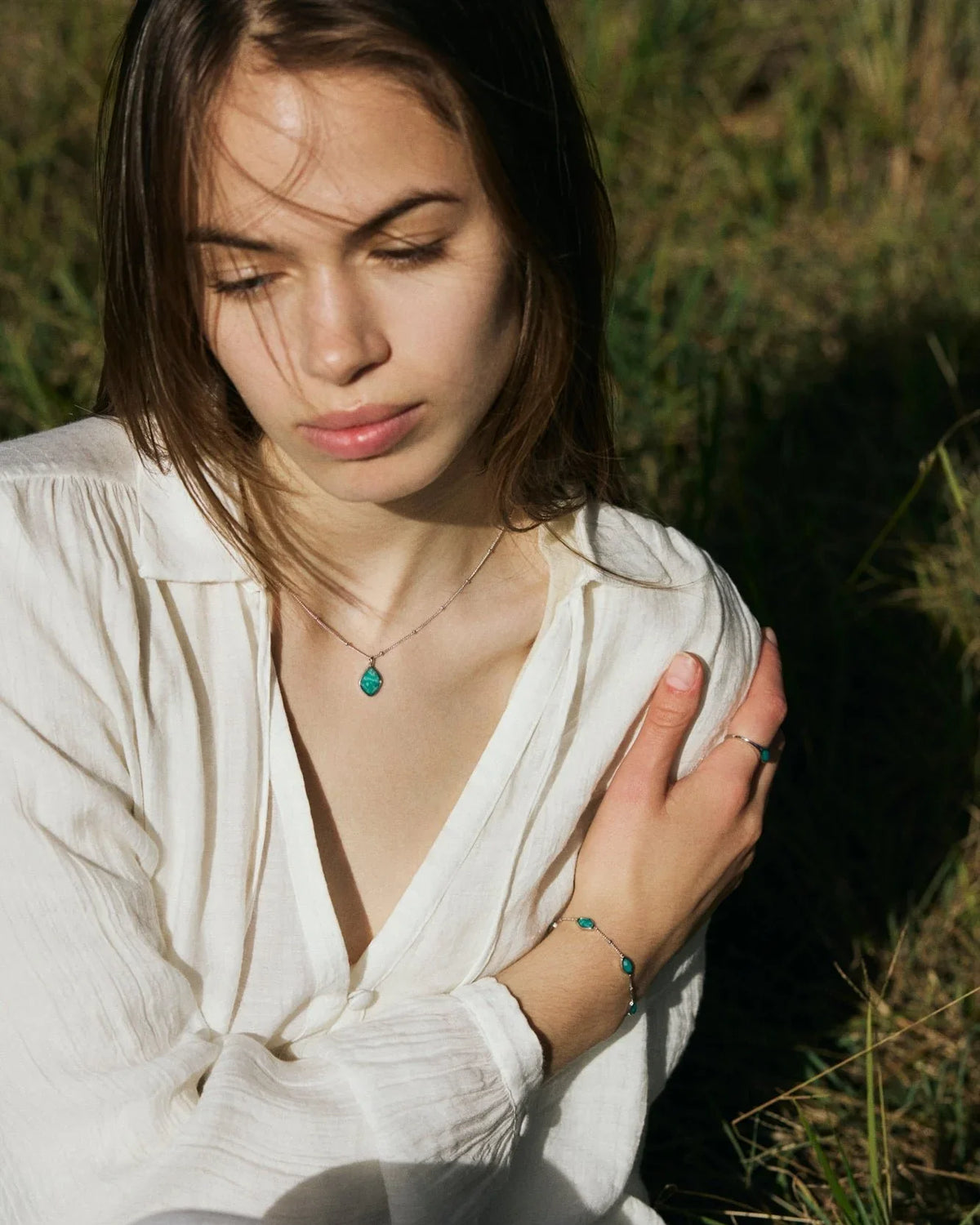 RINA LEE | Courage Amazonite Satellite Chain Necklace