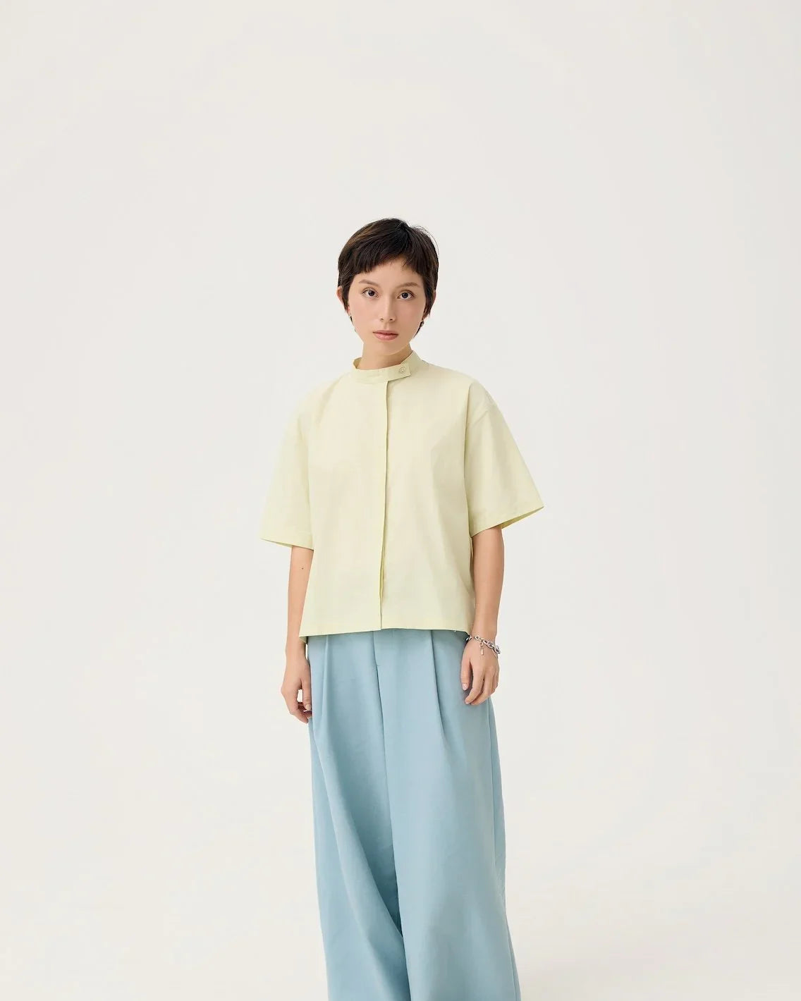 3EIGHTH | UTSURO Crop Shirt in Pandan Green