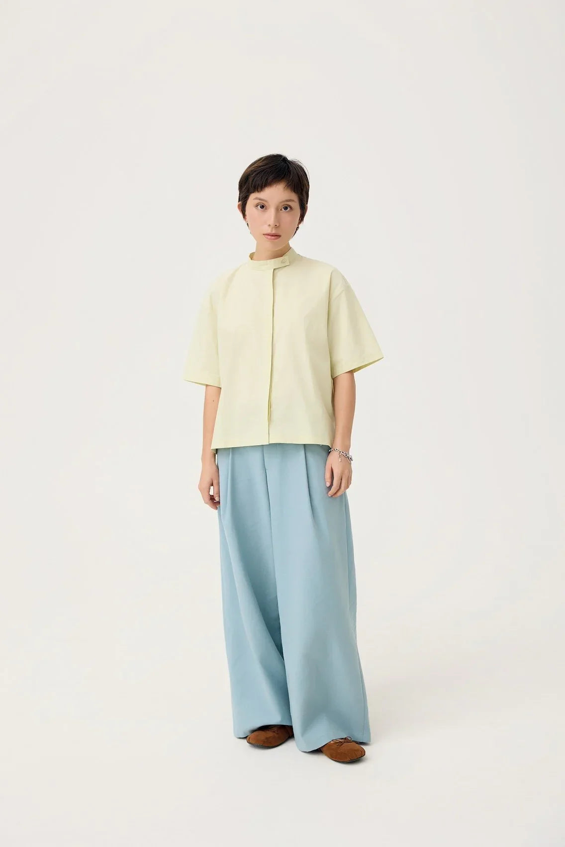 3EIGHTH | UTSURO Crop Shirt in Pandan Green