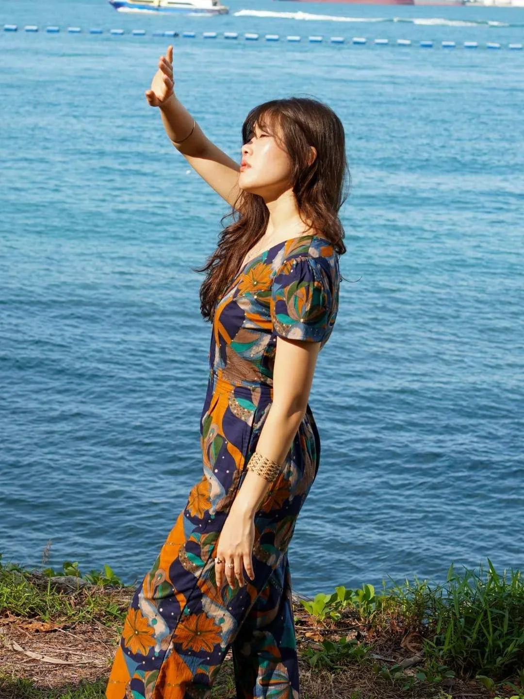 NIMBU | Calypso Women's Jumpsuit In Ocean Mosaic