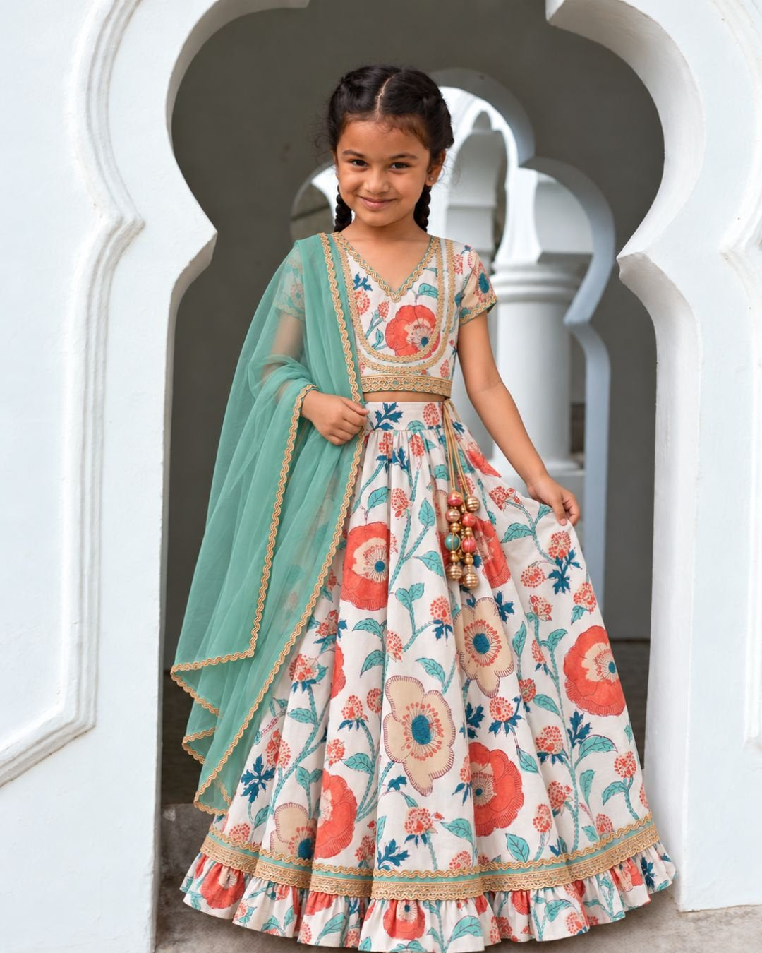 NIMBU | Aza White Lehenga Choli Set with Dupatta
