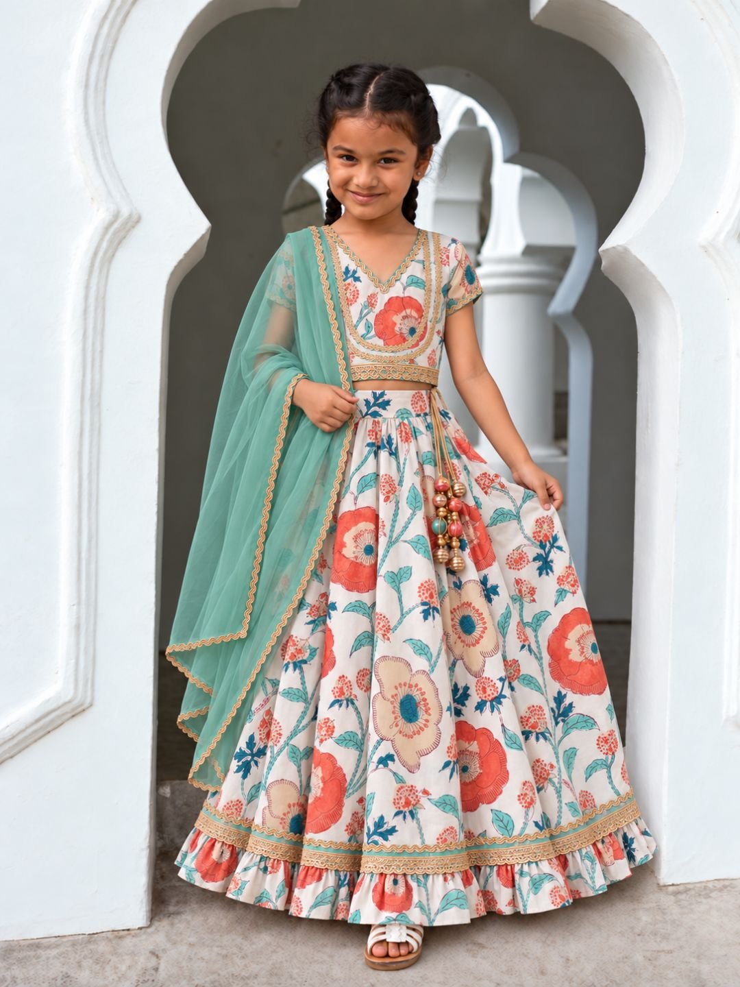 NIMBU | Aza White Lehenga Choli Set with Dupatta